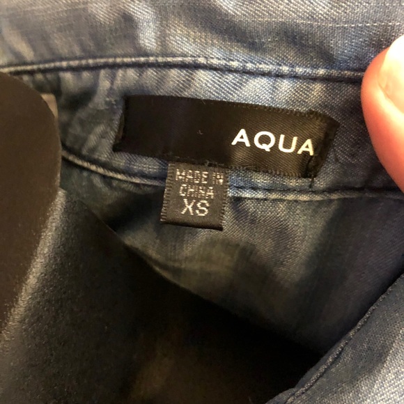 XS AQUA Chambray Dress like Denim - Picture 4 of 13